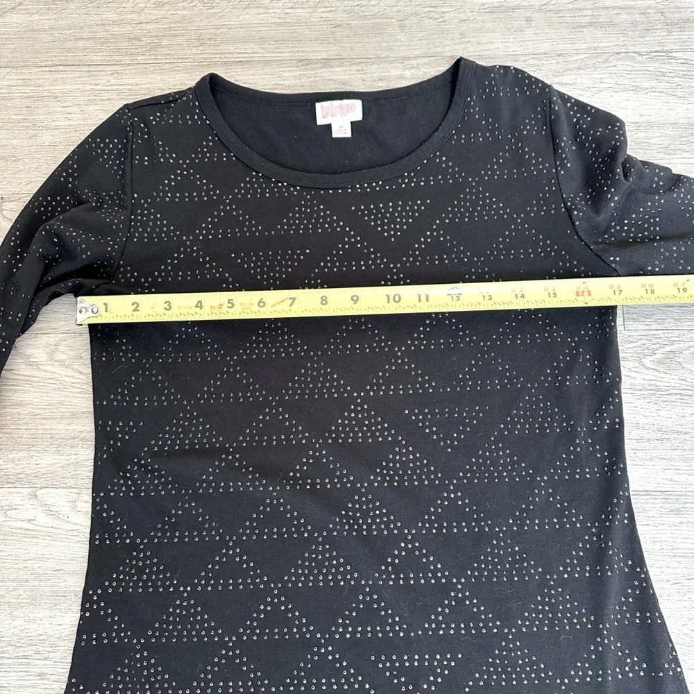 LulaRoe Black Beaded Long Sleeve Knit Dress Size M Career Cocktail Minimalist